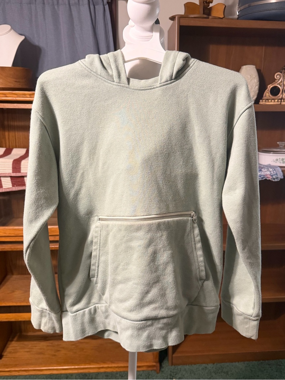 wonder nation Kids Sage Green Hooded Pullover Sweatshirt